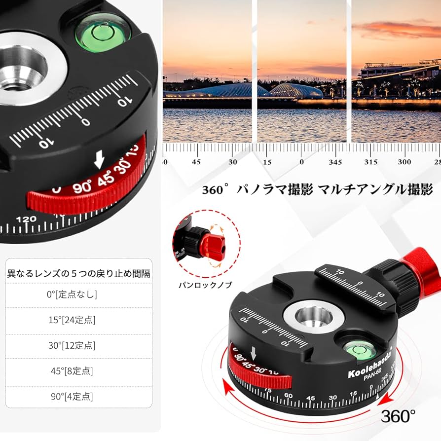 360Precision パノラマヘッド / パノラマ雲台 Amazon | ARTCISE 360°パノラマ雲台 パノラマパンベースクランプ